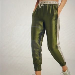 Zara green and gold joggers